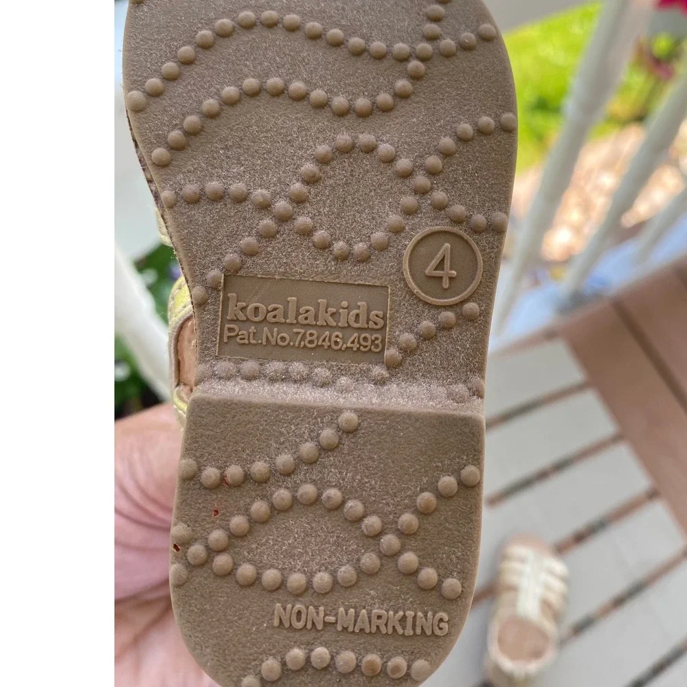 Koala Kids‎ Gladiator Sandals Gold Strappy Back Zipper Toddler Girl Size 4